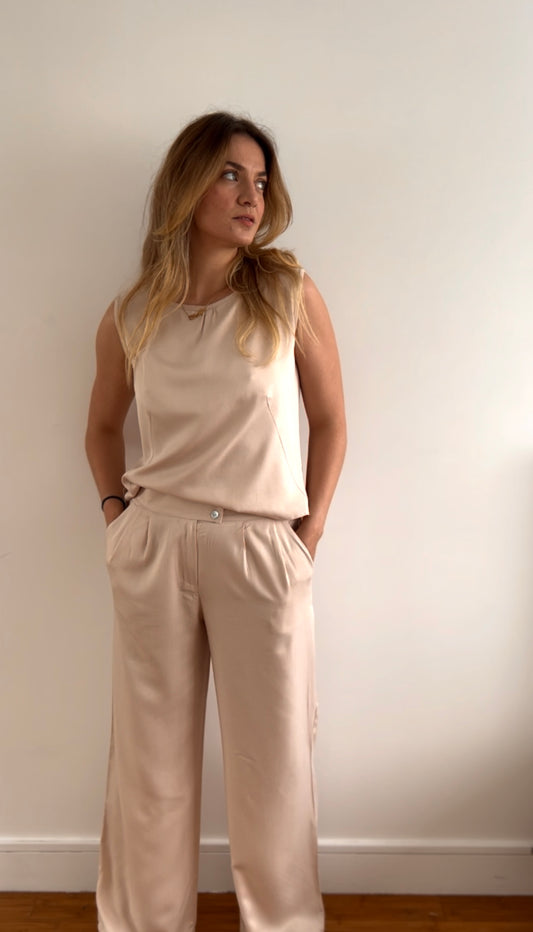 PANTALON CARRÉ BEIGE